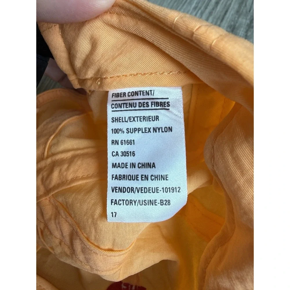 Vintage 90's THE NORTH FACE  Hat Cap Light Orange 100 % SUPPLEX Nylon Rare